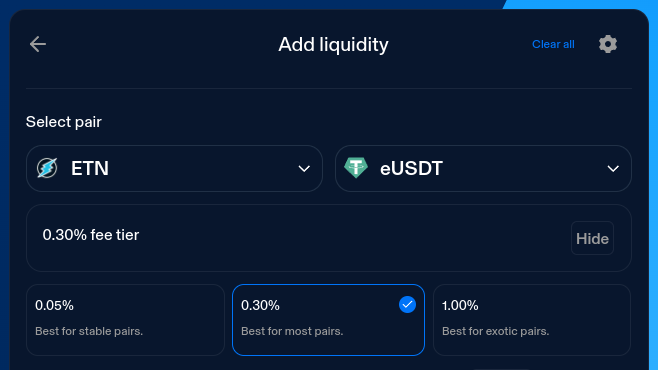 Select Fee Tier