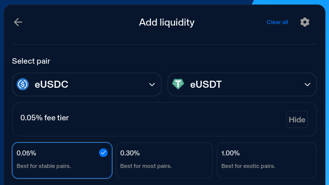 Select Fee Tier