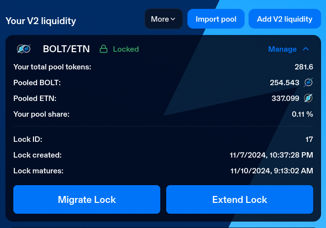 V2 Lock Details